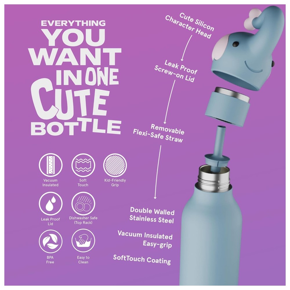 Asobu - Bestie Insulated Water Bottle - Elephant - 460 ml