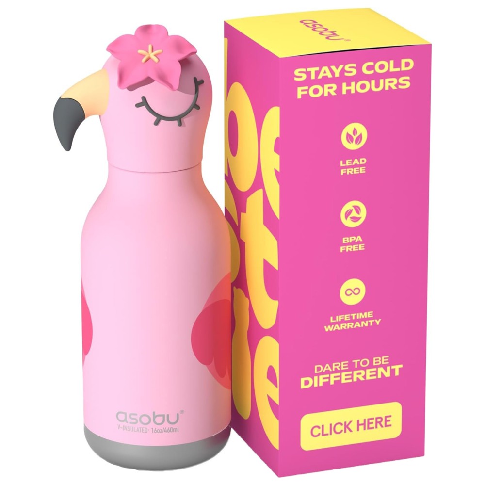 Asobu - Bestie Insulated Water Bottle - Flamingo - 460 ml