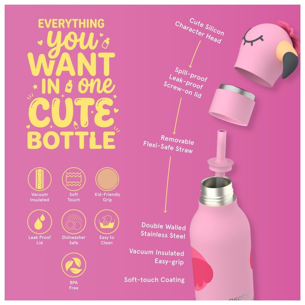 Asobu - Bestie Insulated Water Bottle - Flamingo - 460 ml