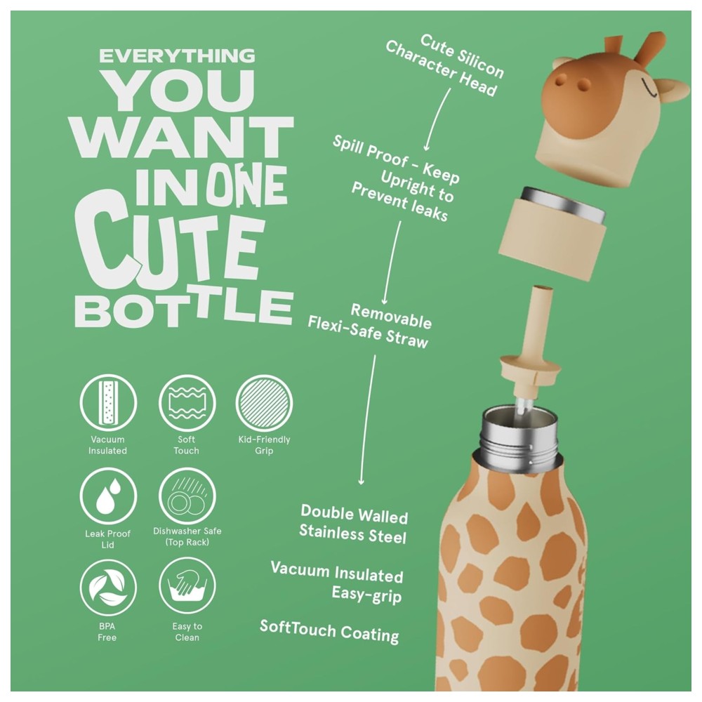 Asobu - Bestie Insulated Water Bottle - Giraffe - 460 ml