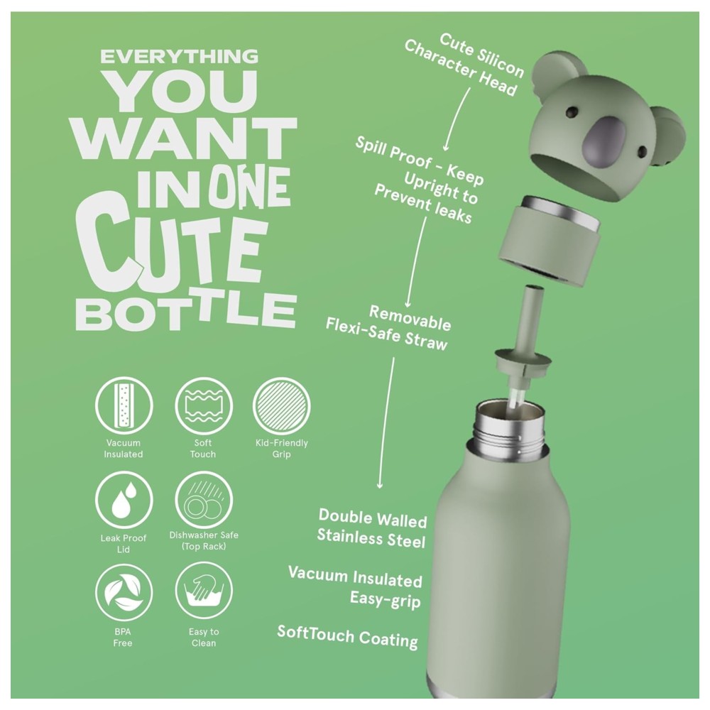 Asobu - Bestie Insulated Water Bottle - Koala - 460 ml