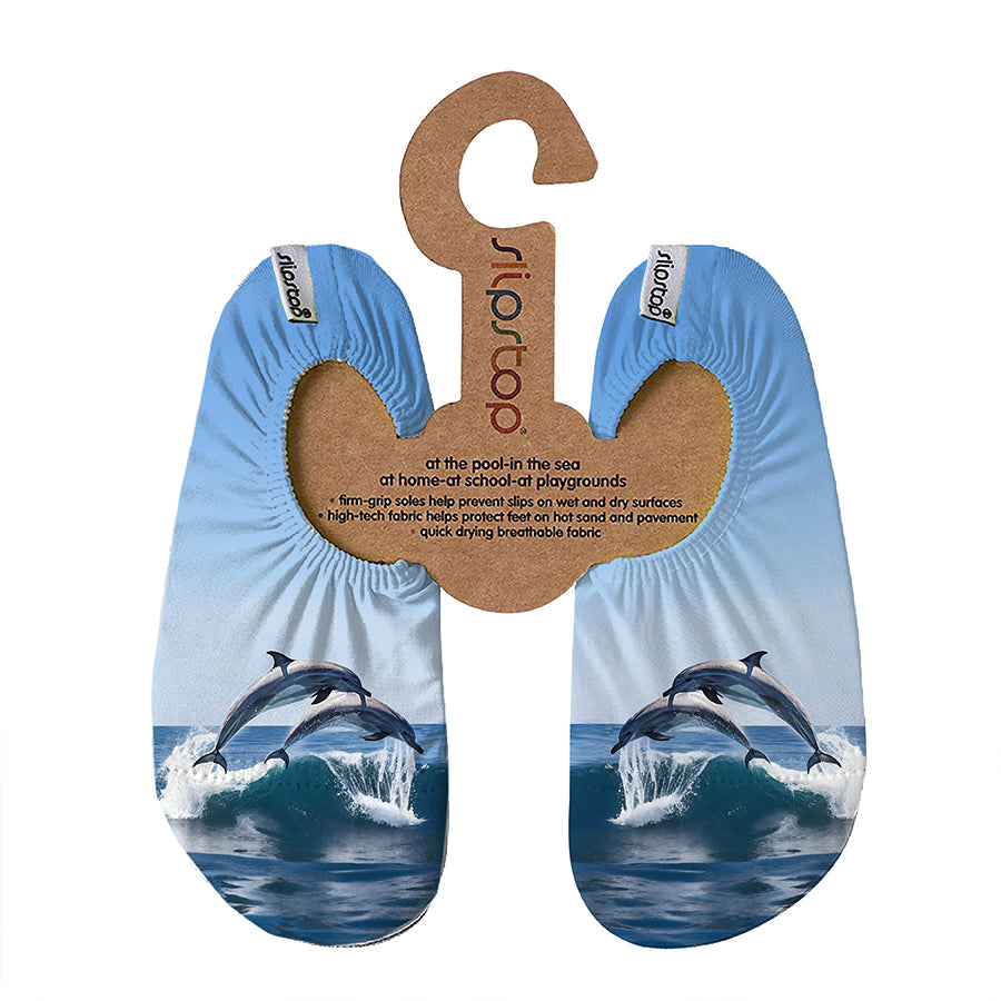 Slipstop Dolphin Print Junior Shoes - Multicolor