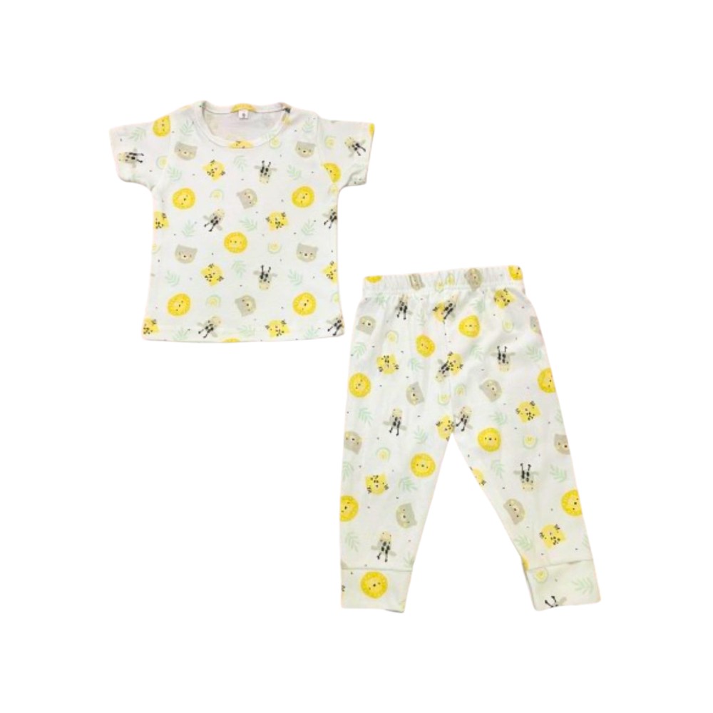 Veronica Pyjama Set Animal Print, White/Multi 2 Pcs