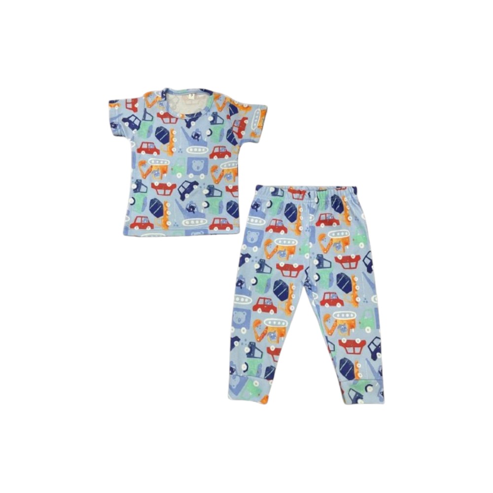 Veronica Car Print Pyjama Set - Blue/Multi - 2 Pcs