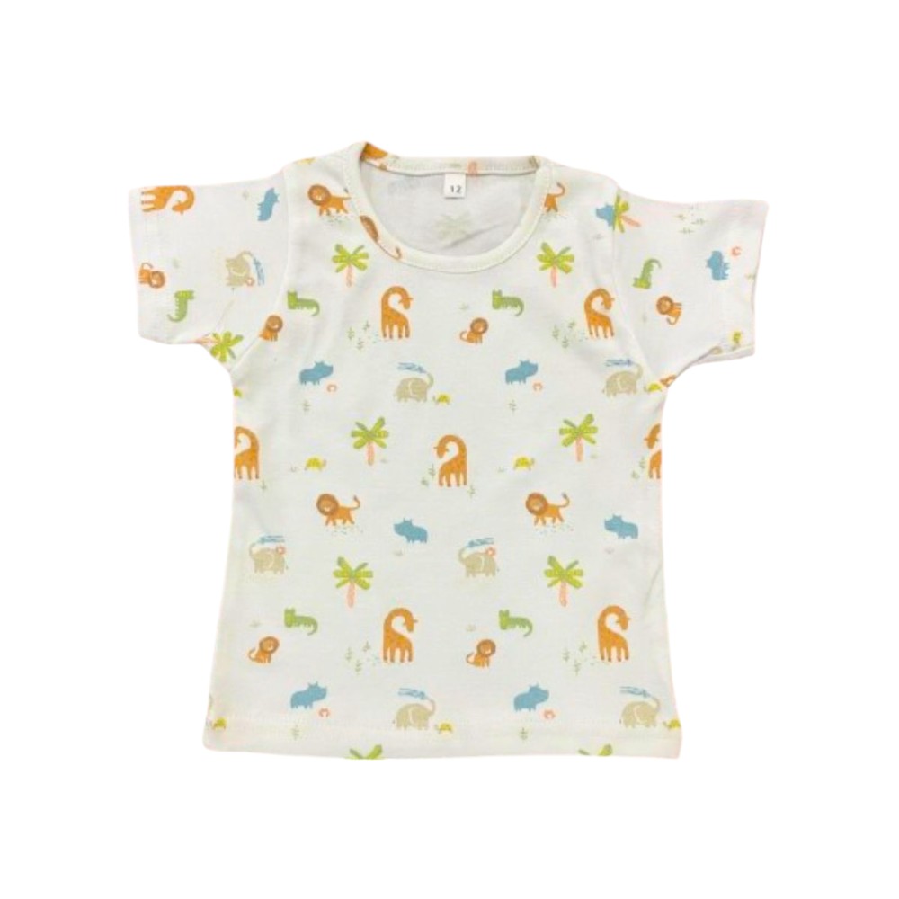 Veronica Pyjama Set Dinosaur & Lion Print White/Multi 2 Pcs