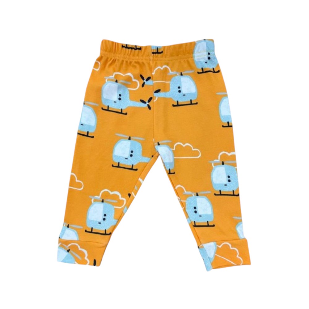 Veronica Pyjama Set Helicopter Print 2 Pcs - Orange