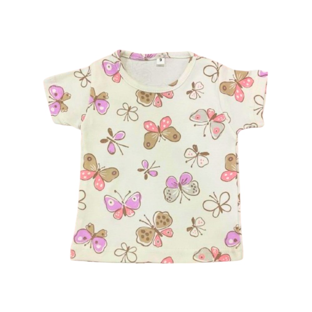 Veronica Pyjama Set Butterfly Print White/Multi 2 Pcs