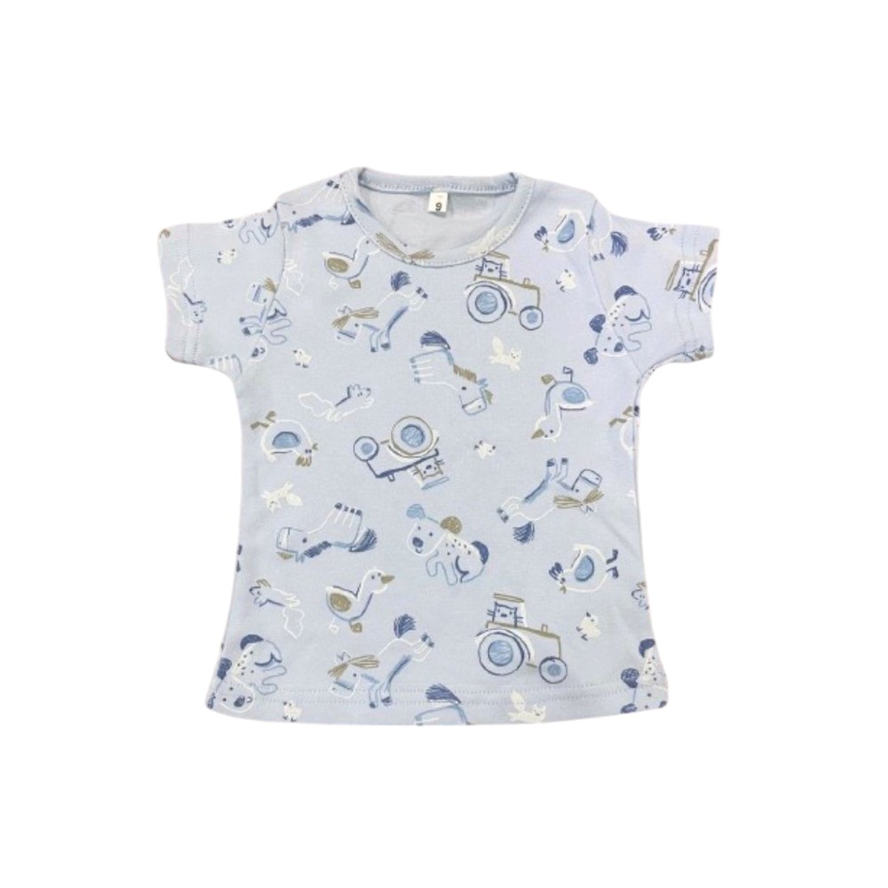 Veronica Pyjama Set Farm Theme 2 Pcs - Light Blue