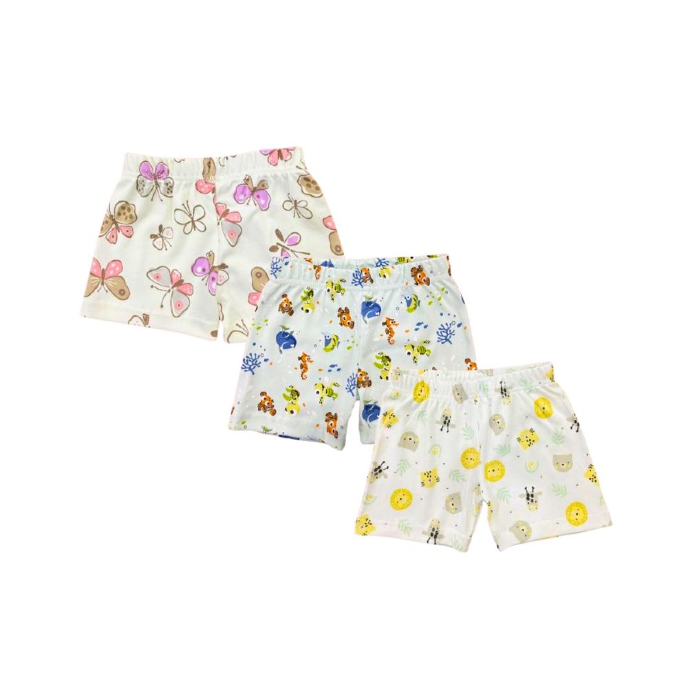 Vincent Butterfly, Sea Animal, & Safari Animal Print Shorts - 3 Pcs
