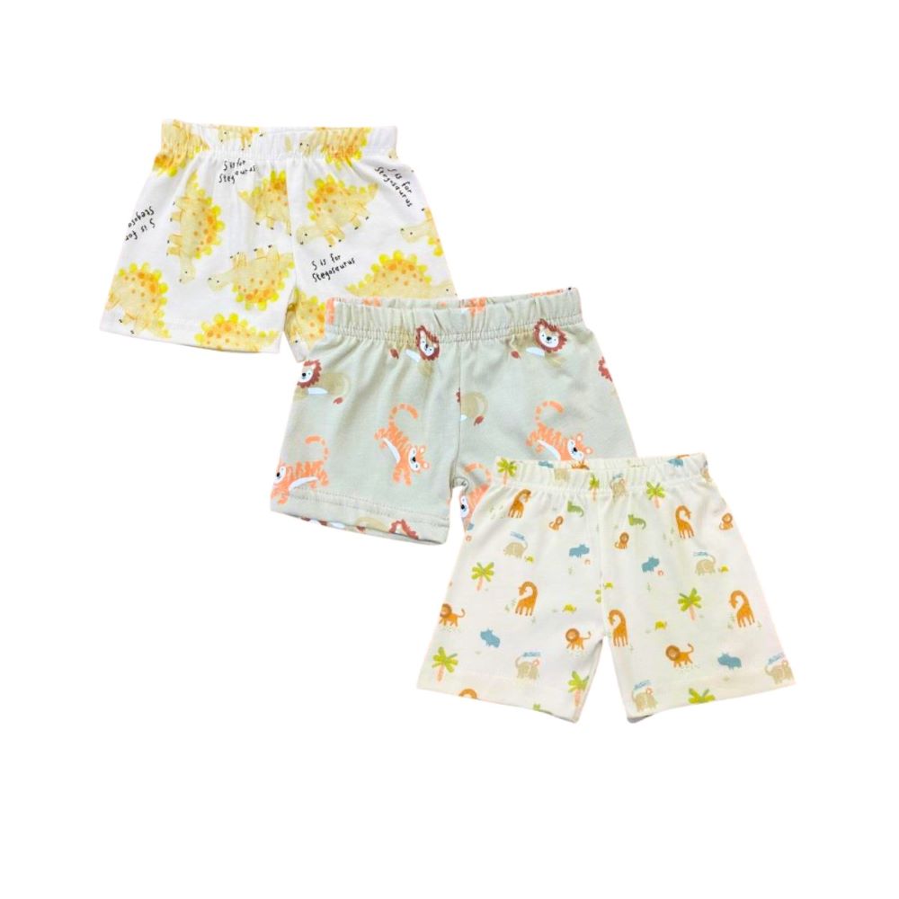 Vincent Dinosaur, Tiger, & Jungle Animal Print Shorts - 3 Pcs