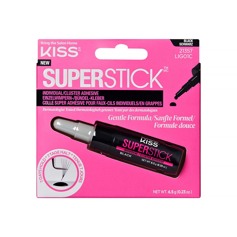 Kiss Superstick Individual & Cluster Lash Adhesive - Black - 6.5 gm