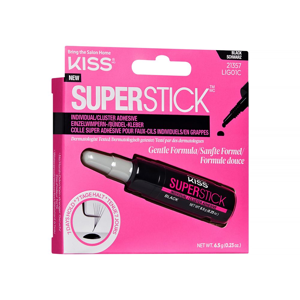Kiss Superstick Individual & Cluster Lash Adhesive - Black - 6.5 gm