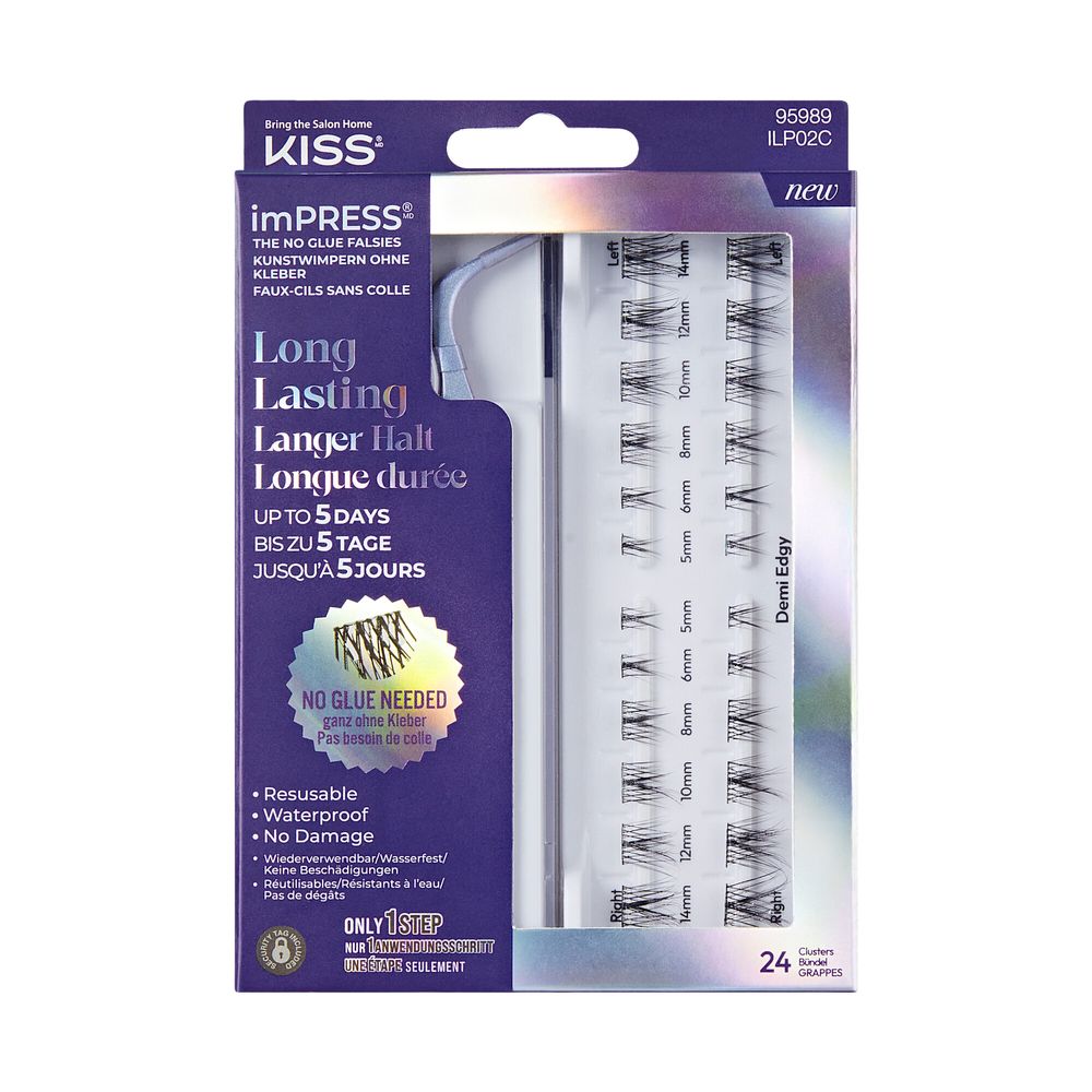 Kiss - Impress Press-On Long Lasting Lashes - Demi Edgy - 24 Pc Set