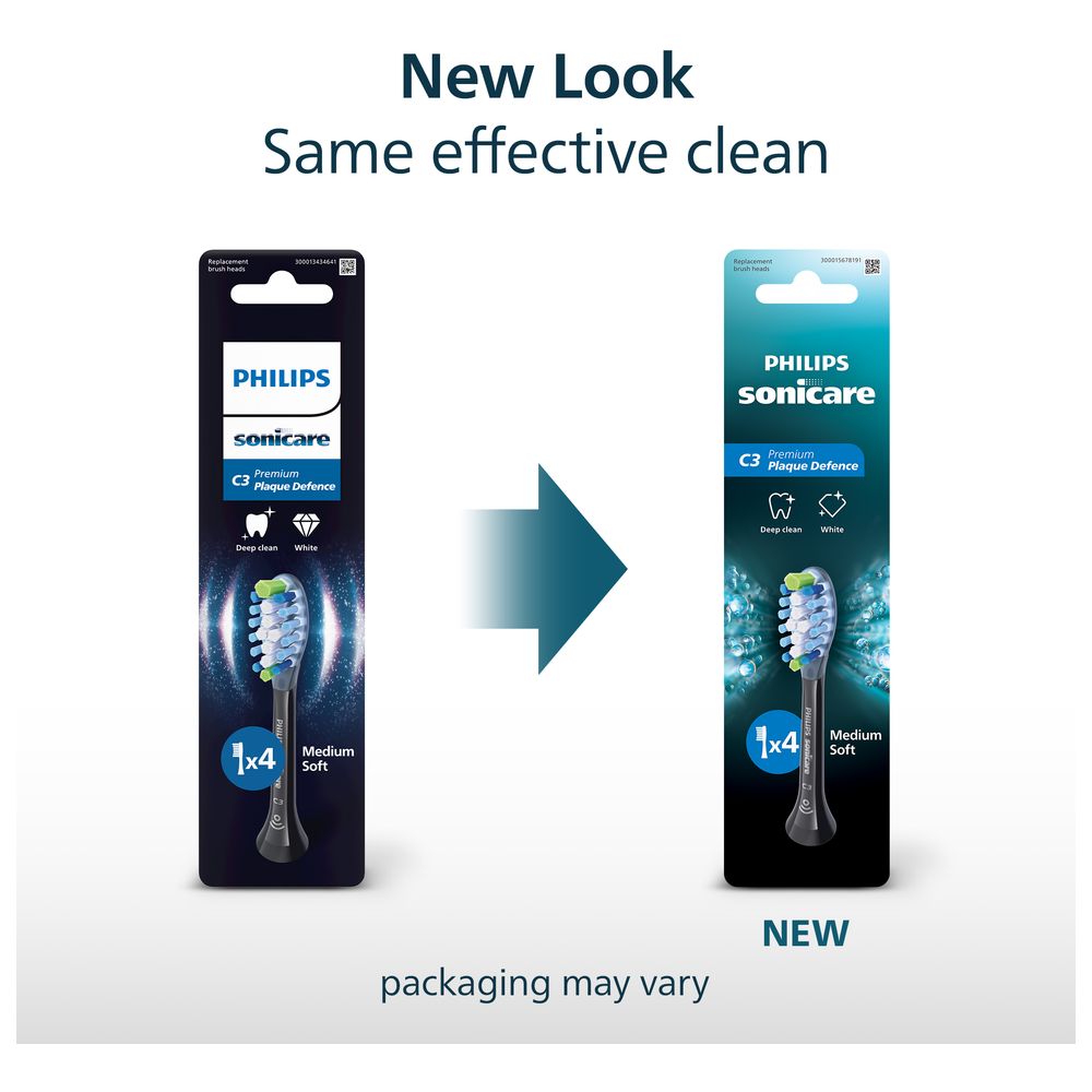 Philips Sonicare - C3 Premium Replacement Toothbrush Heads - Medium Soft - Pack of 4