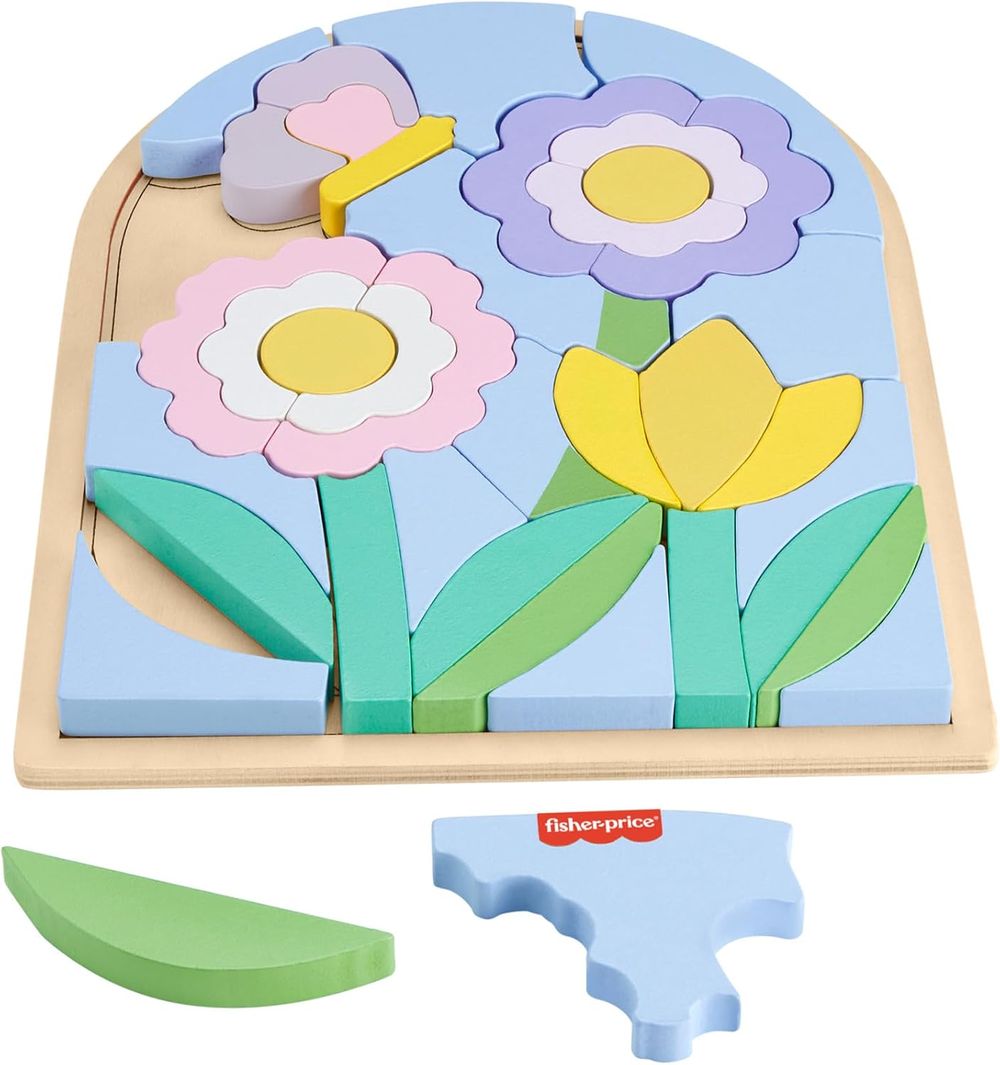 Fisher-Price Wood Flower Puzzle Blocks