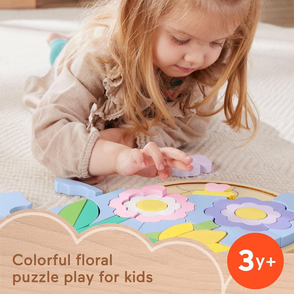 Fisher-Price Wood Flower Puzzle Blocks