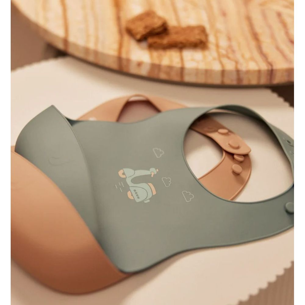 Jollein Baby On The Go Silicone Bibs  - 2 Pc Set