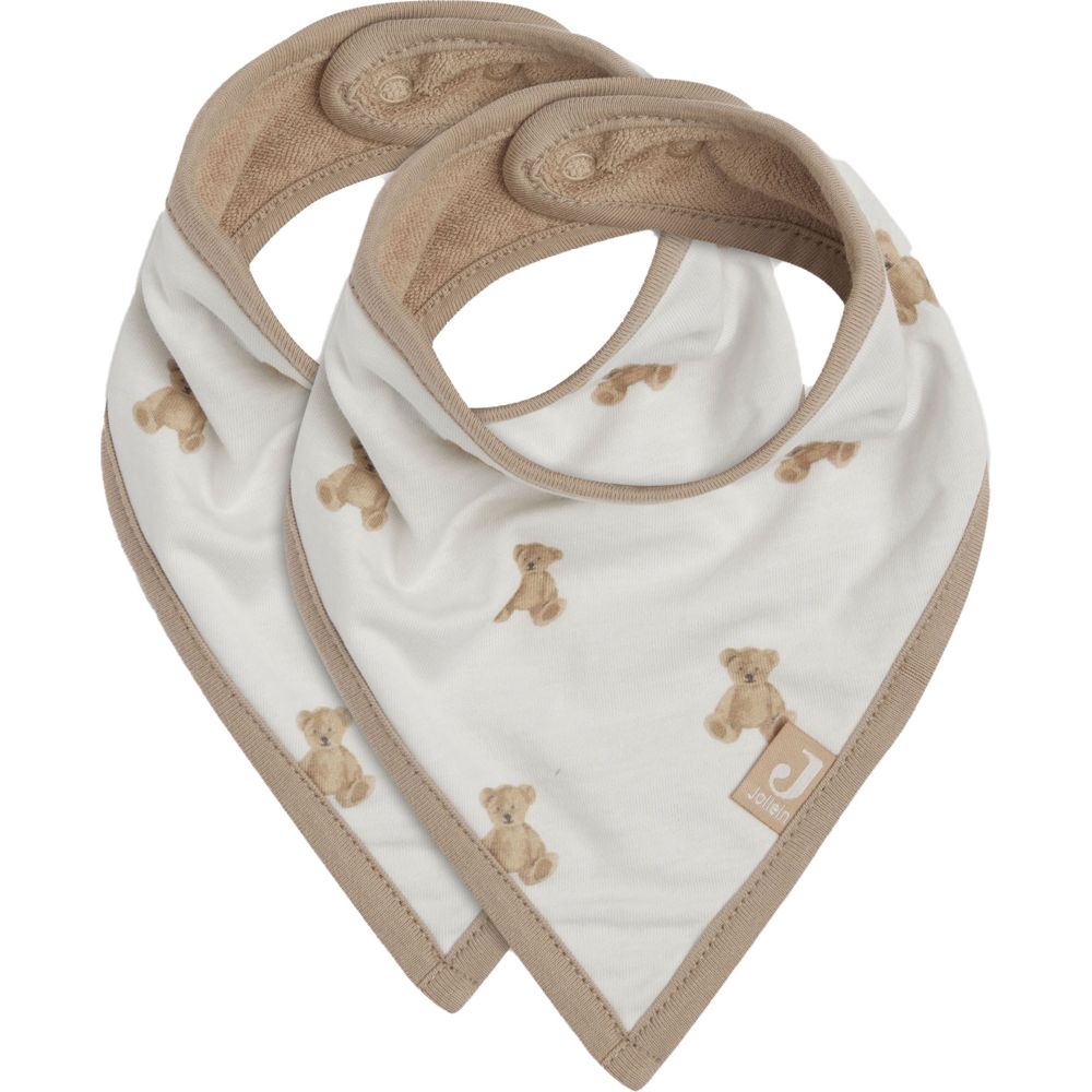 Jollein Baby Bandana Bibs Teddy Bear 2 Pc Set