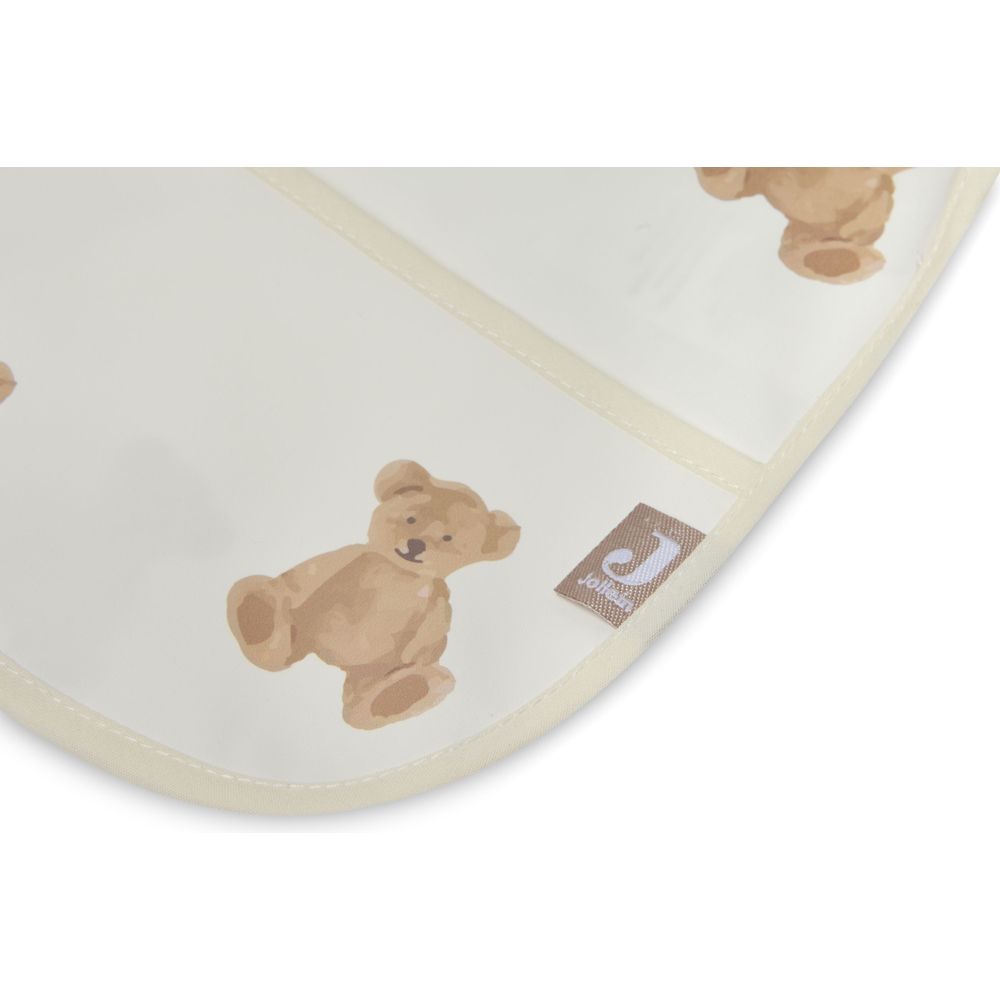 Jollein Baby Waterproof Bib With Sleeves - Teddy Bear