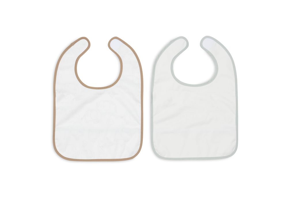 Jollein Elephant Tales Waterproof Bibs - Pack Of 2
