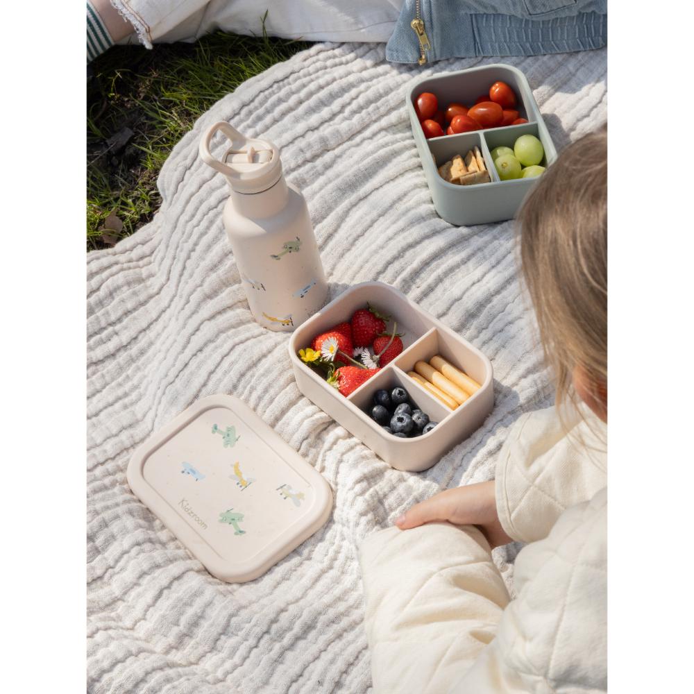 Kidzroom - Kids Lunchbox With 3 Compartments - Small Talk - Beige