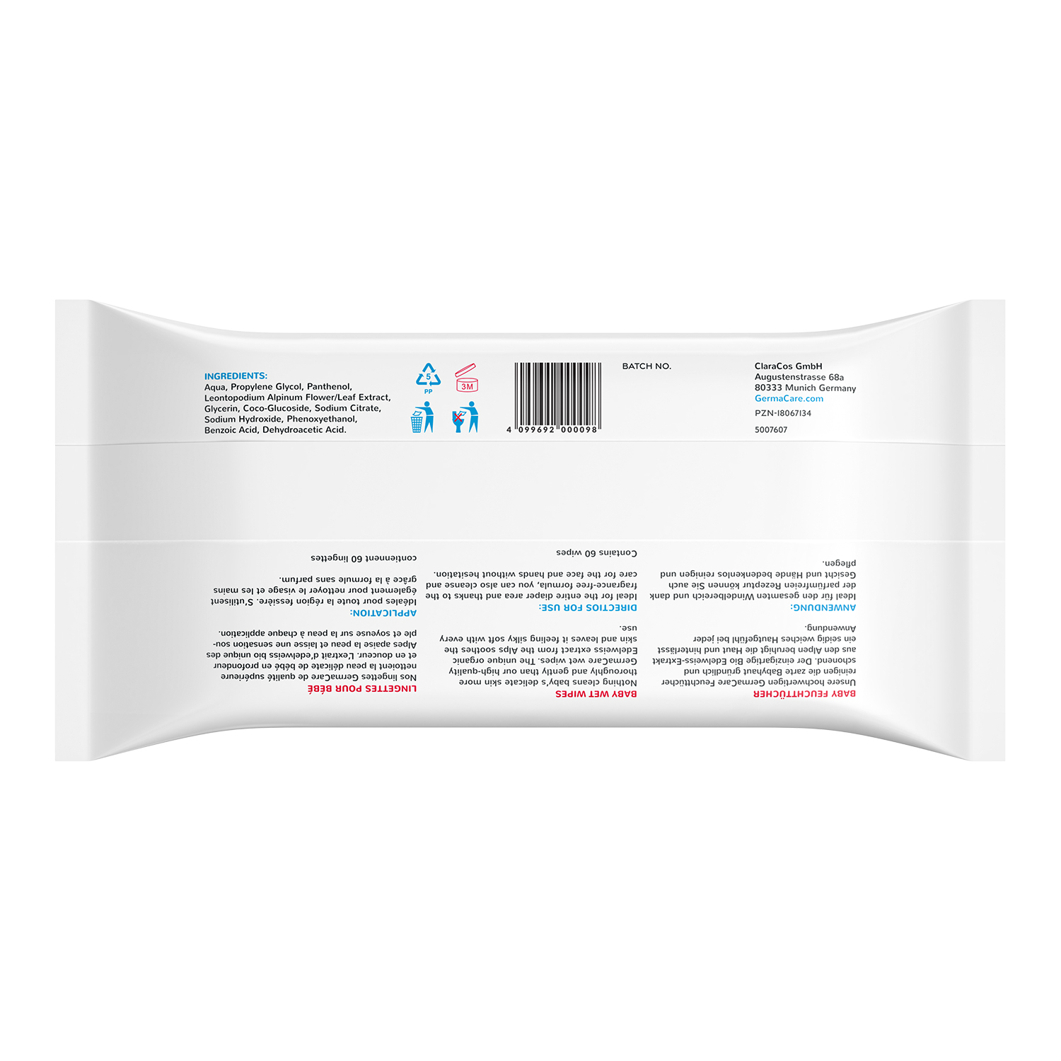Germacare - Baby Wipes - 60 Sheets