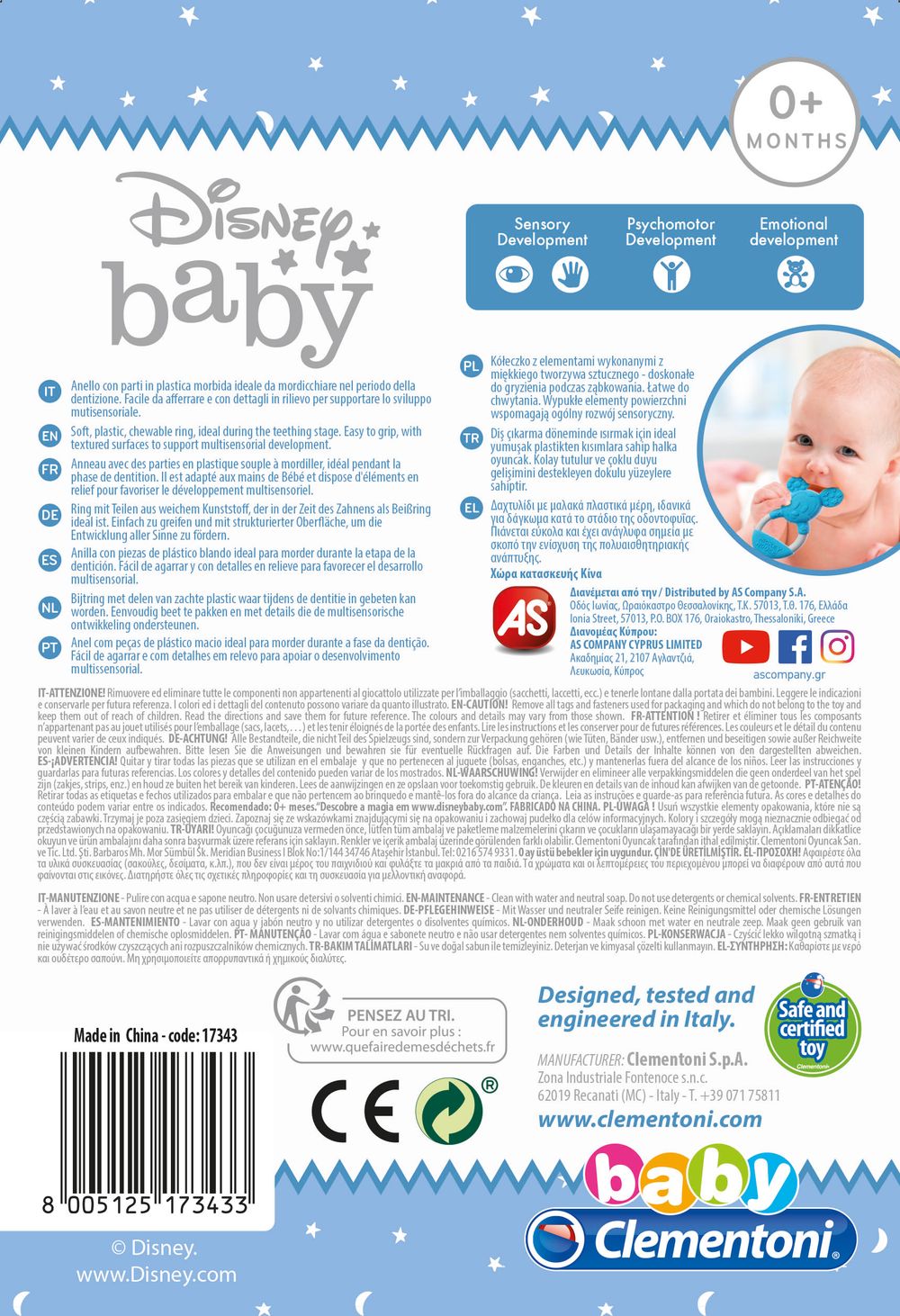 Clementoni - Mickey Mouse Teether - Blue