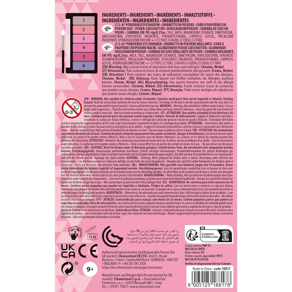 Clementoni - Crazy Chic Eyeshadow Palette - Pink Power