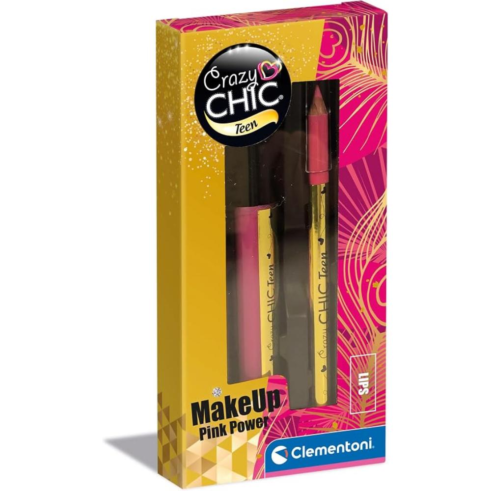 Clementoni - Crazy Chic Lip Gloss + Lip Liner - Pink Power