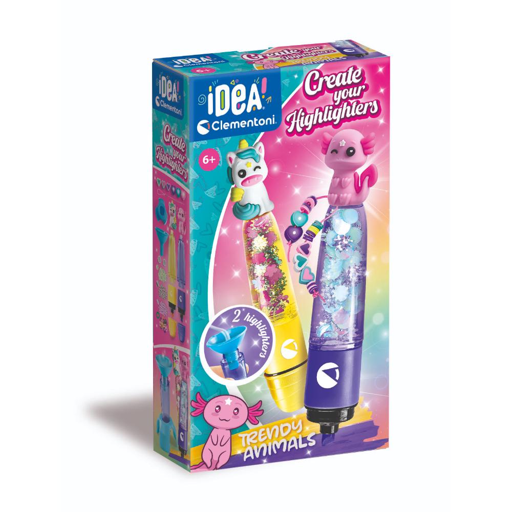 Clementoni - Idea Create Your Highlighter - Tendy Animals - 2 Pc