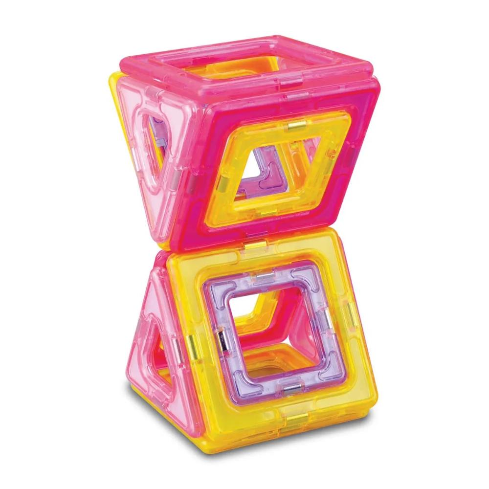 ADDO - Magnetic Tiles Pastel Starter Building Blocks Set - Pink - 18 Pcs