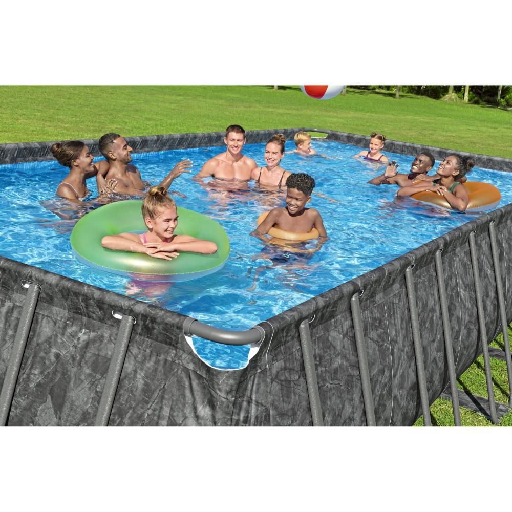 Bestway - Rectangular Swimming Pool Set - Grey