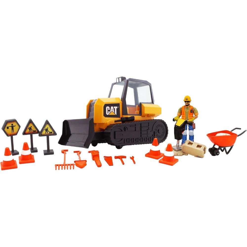 Cat Toys - Workforce Bulldozer Construction Vehicle Action Playset