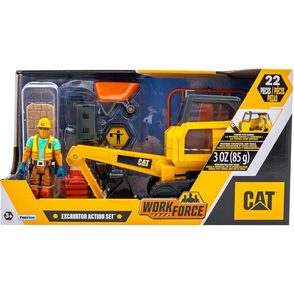 Cat Toys - Workforce Excavator Construction Vehicle Action Playset