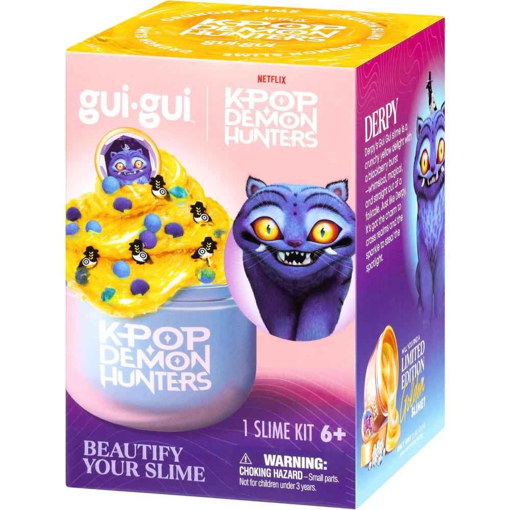 Moose Toys - Gui-Gui Slime Kit K-Pop Demon Hunters - Derpy Crunch Slime - Style May Vary - 7 Pc Set