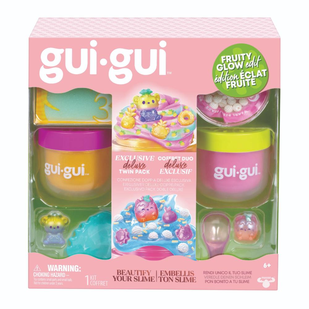 Moose Toys - Gui-Gui Fruity Glow Edit Deluxe Collectible Slime Set - Style May Vary - 13 Pc Set