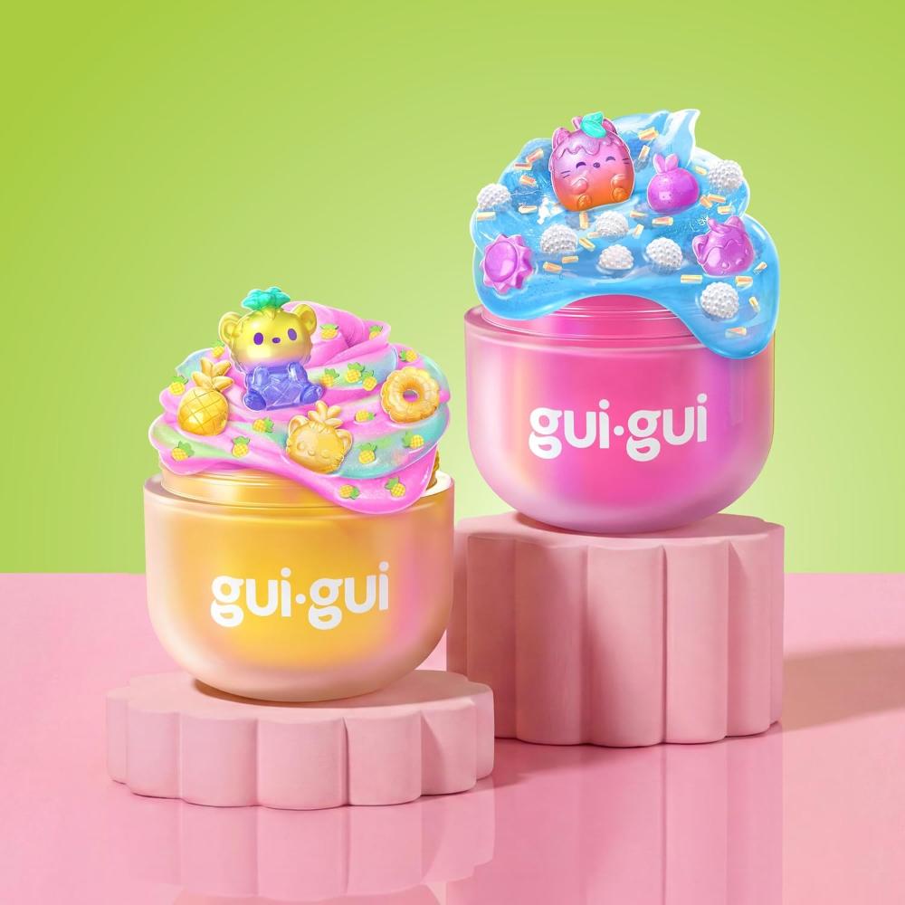 Moose Toys - Gui-Gui Fruity Glow Edit Deluxe Collectible Slime Set - Style May Vary - 13 Pc Set