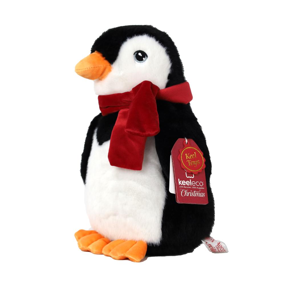 Keel Toys - Keeleco Christmas Penguin Soft Toy - 25 cm