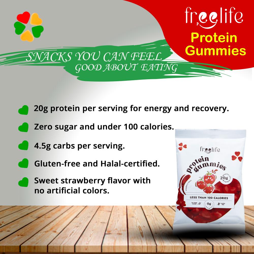 freelife - Strawberry Protein Snack Gummies - 32G Per Pack