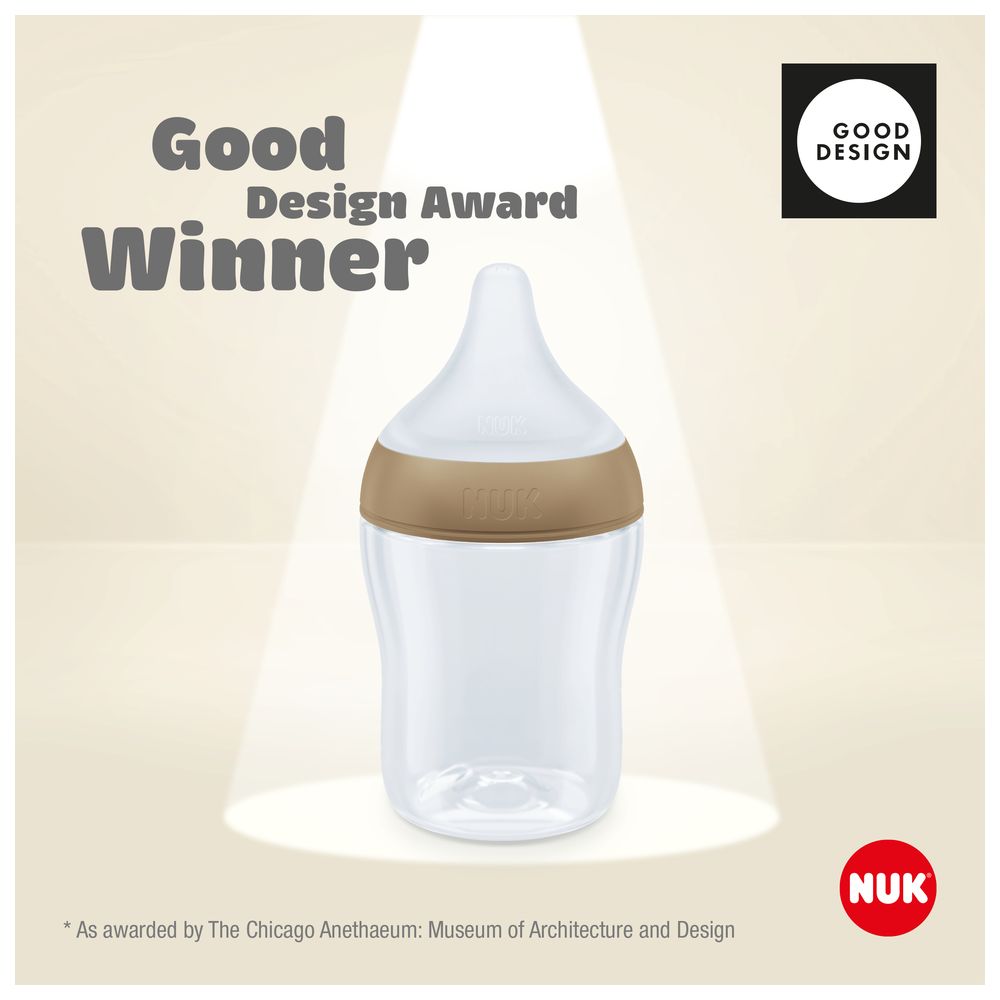 Nuk - Perfect Match Glass Baby Feeding Bottle With Soft Silicon Teat - Rainbow - 230 ml