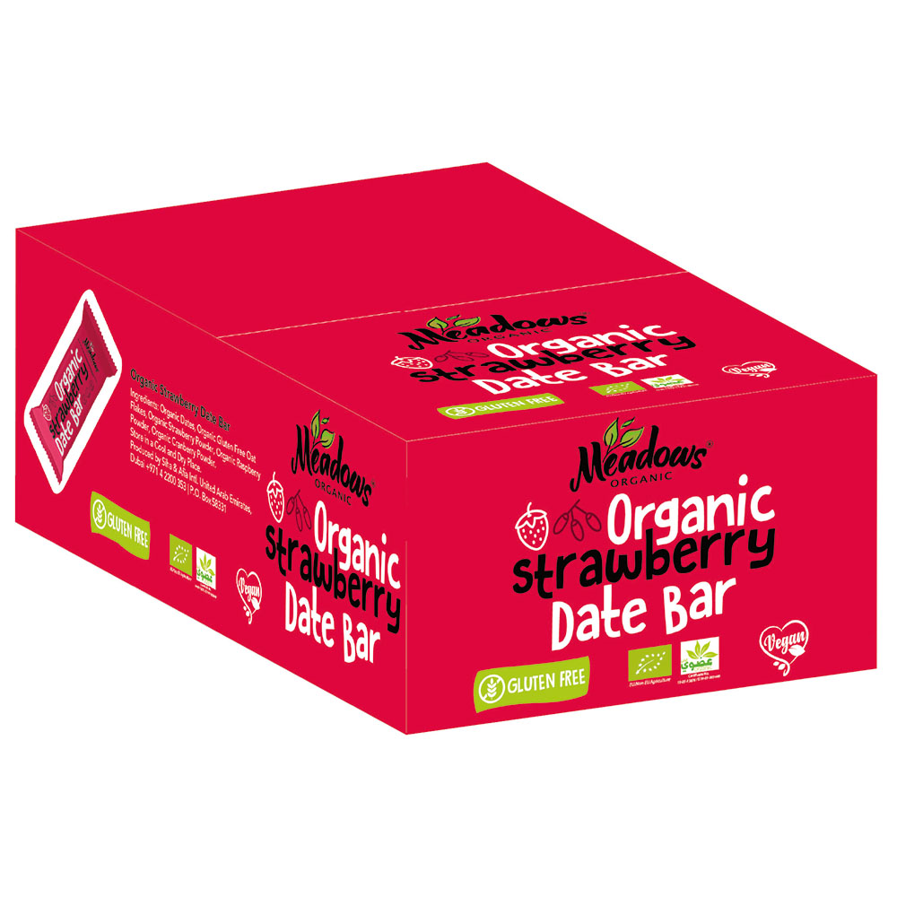 Meadows Organic - Strawberry Date Bar - 24 Pcs - 40 gm