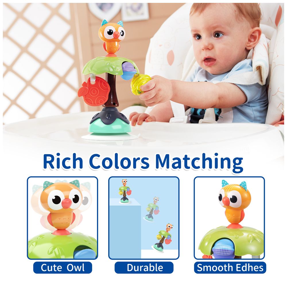 Hola Highchair Toy With Suction Mealtime Toys - Owl
