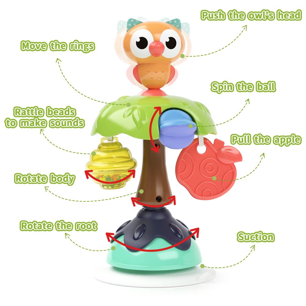 Hola Highchair Toy With Suction Mealtime Toys - Owl