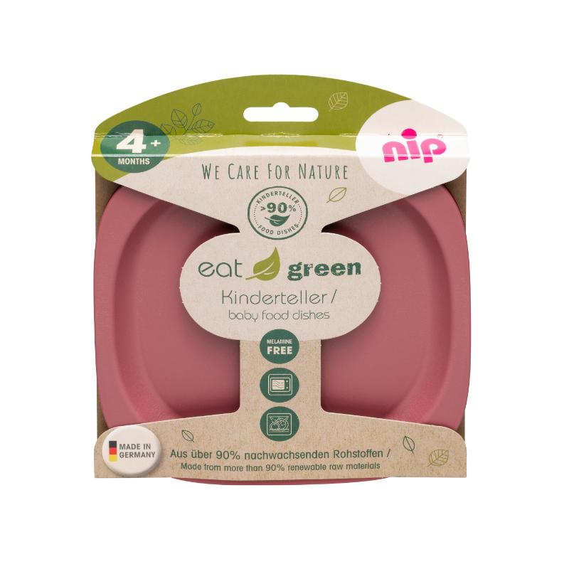 Nip Eco-Friendly Baby Food Plate for Toddlers 2pcs - Red