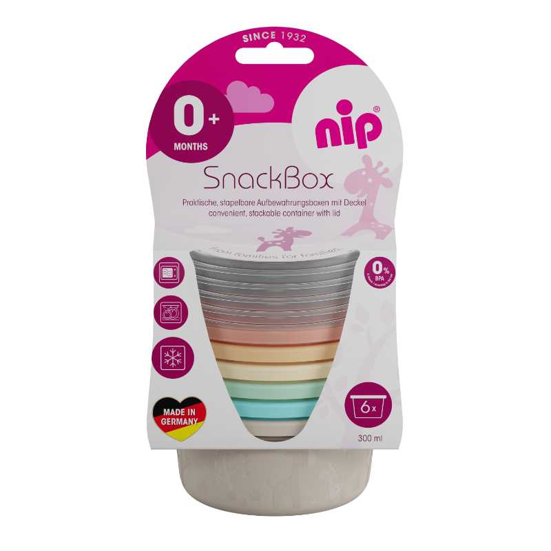 Nip Stackable Baby Food Storage Snackbox - 6pcs - Pastel
