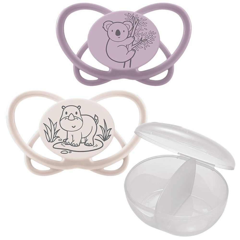 Nip - Eco-Friendly 2pc Butterfly Soother With Sterilizer Box 16-32M - Purple