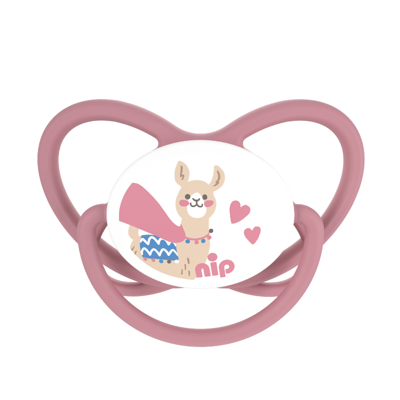 Nip - Butterfly Orthodontic Soother W/ Ring - 5-18M - Brown & Red - Pack of 2