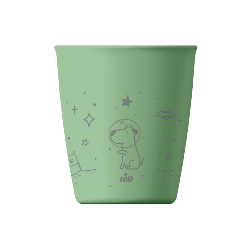 Nip - Kids Drinking Cups - Pack of 2 - Dog - Green - 250 ml
