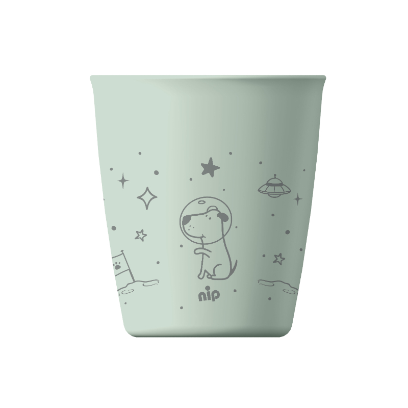 Nip - Kids Drinking Cups - Pack of 2 - Dog - Green - 250 ml
