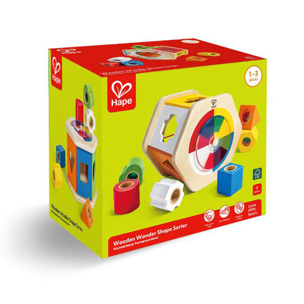 Hape - Wooden Wonder Shape Sorter - 7 pcs
